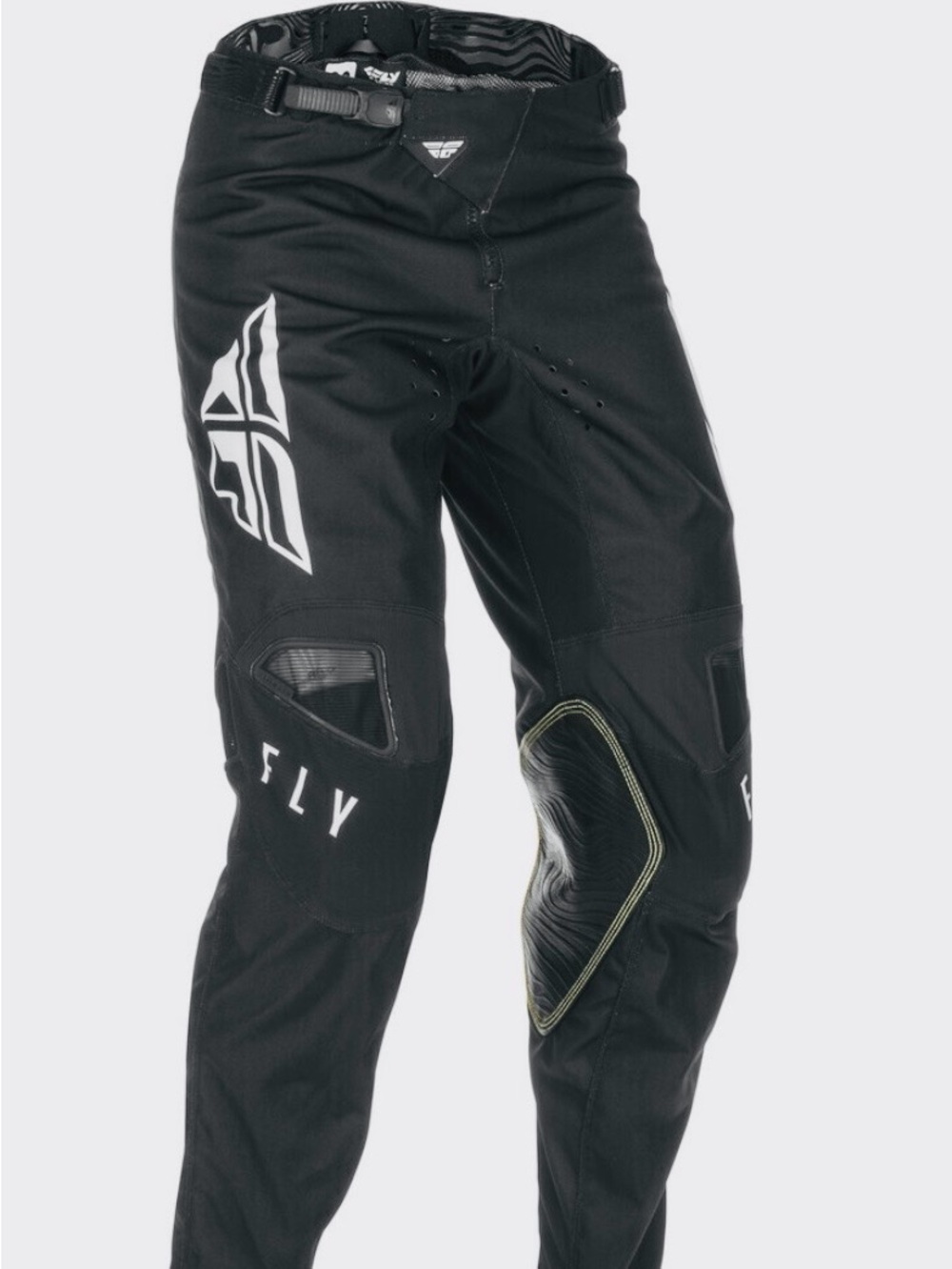 black Fly Racing Kinetic motocross riding pants featuring a white wing Size 28